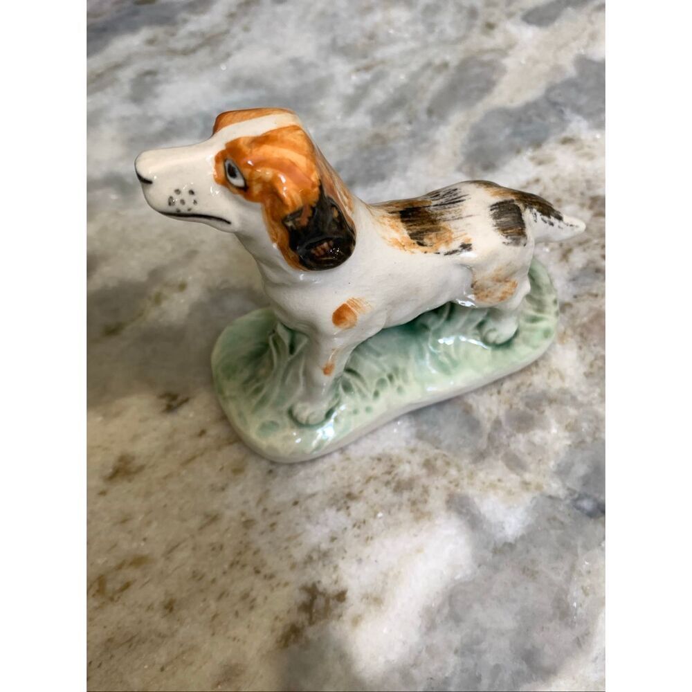 Hunting Dog Spaniel Vintage Ceramic Figurine #dog collector #Japan #20th Century